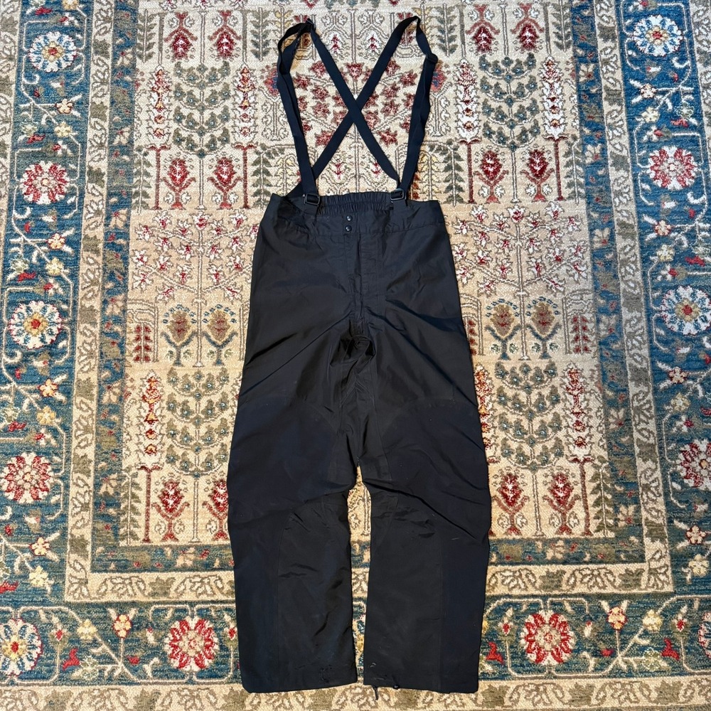 Vintage Patagonia Women Black Snow Pants Ski Bibs Suspenders 32 Waterproof Flaws
